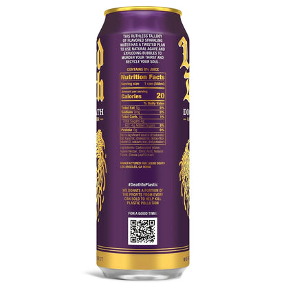 Liquid Death Soda-Flavored Sparkling Water - Doctor Death (Cherry, Cream, Spice), Less Sugar*, Huge Flavor, No Caffeine, No Artificial Sweeteners, King Size 19.2 Fl Oz (Pack of 12)