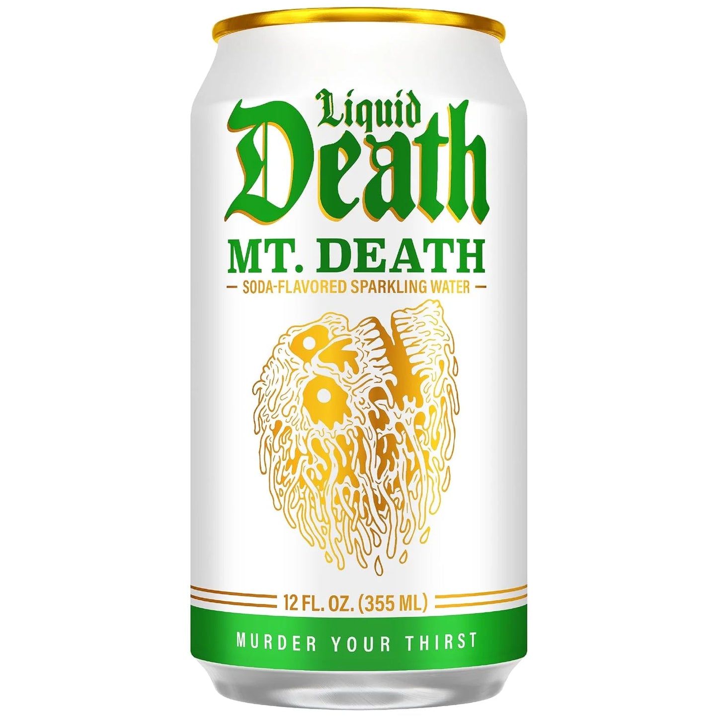 Liquid Death Soda-Flavored Sparkling Water - Mt. Death, Less Sugar*, Huge Flavor, No Caffeine, No Artificial Sweeteners, 12 Fl Oz (Pack of 12)