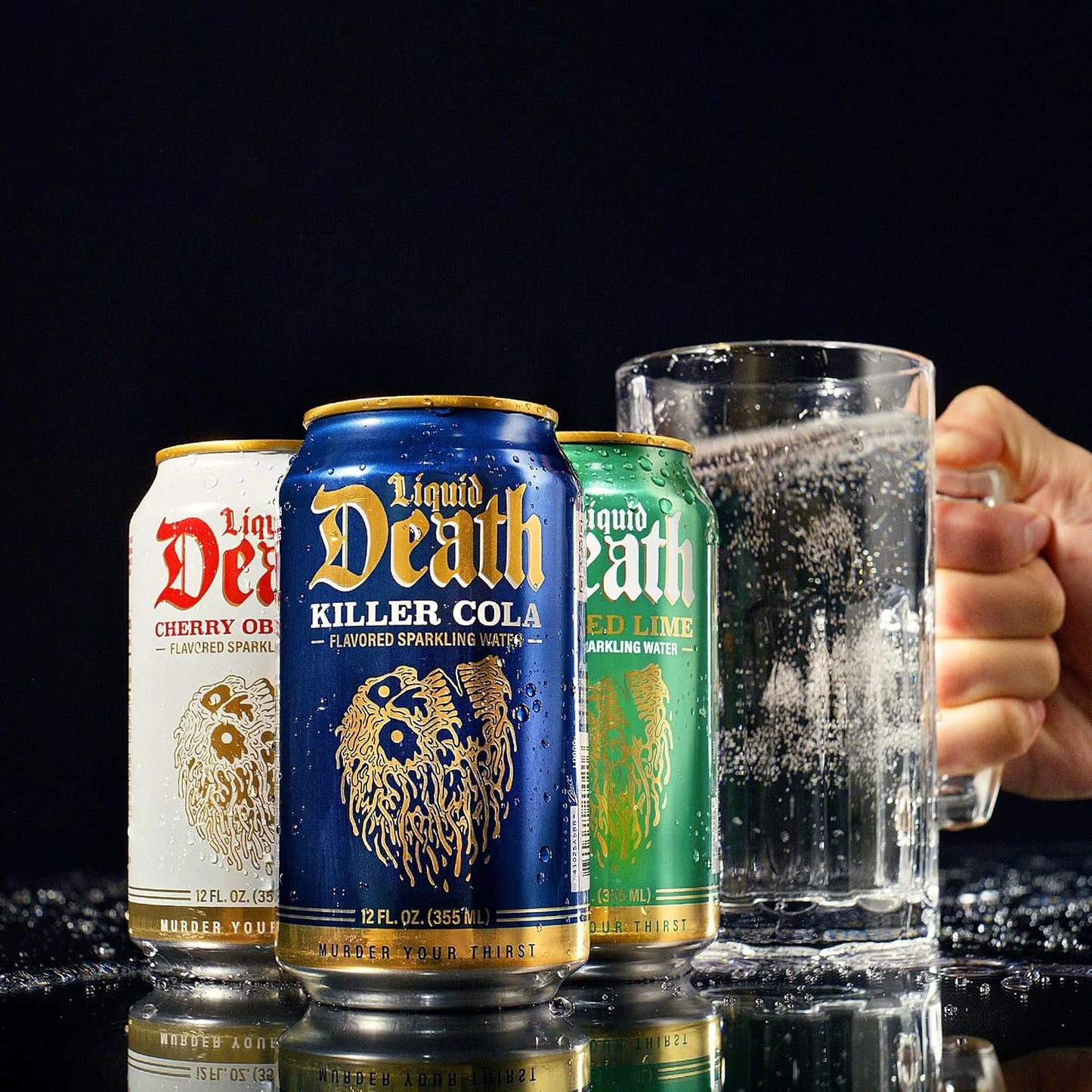 Liquid Death Soda-Flavored Sparkling Water - Severed Lime (Classic Lime Soda), Less Sugar*, Huge Flavor, No Caffeine, No Artificial Sweeteners, 12 Fl Oz (Pack of 12)