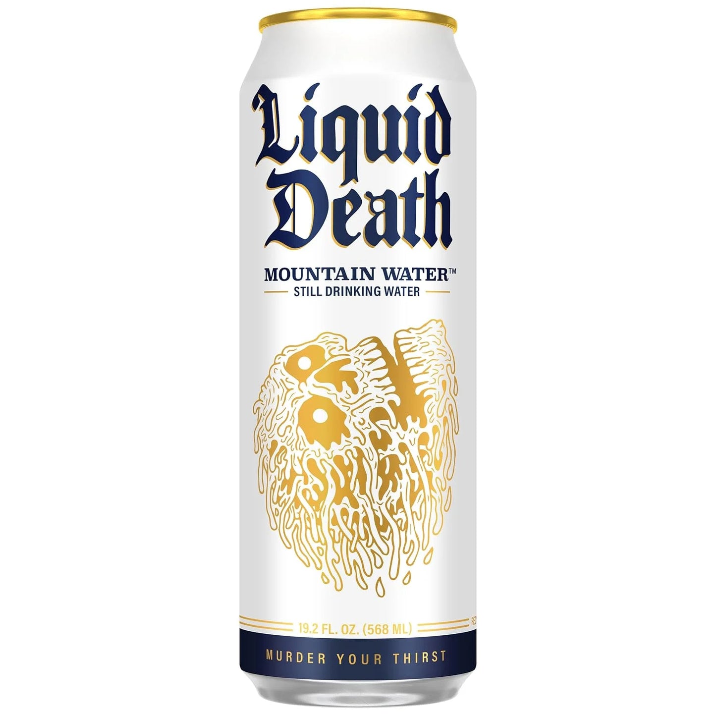Liquid Death Still Mountain Water, Real Mountain Source, Ice-Cold Cans, Infinitely Recyclable, King Size 19.2 Fl Oz (Pack of 12)